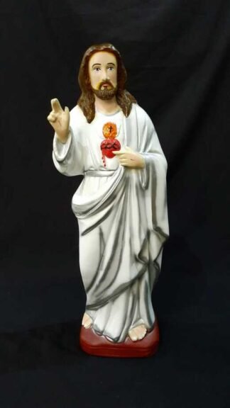 18 Inch Poly Marble Sacred Heart Statue