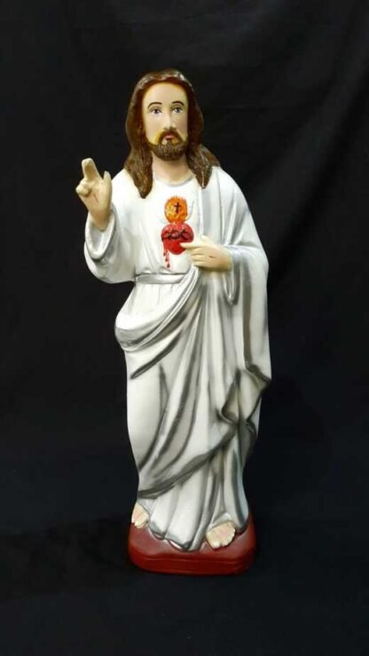 18 Inch Poly Marble Sacred Heart Statue