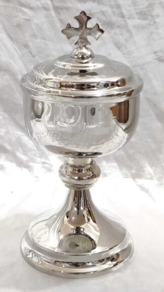 12 Inch Silver Plated Ciborium with Golden Chalice