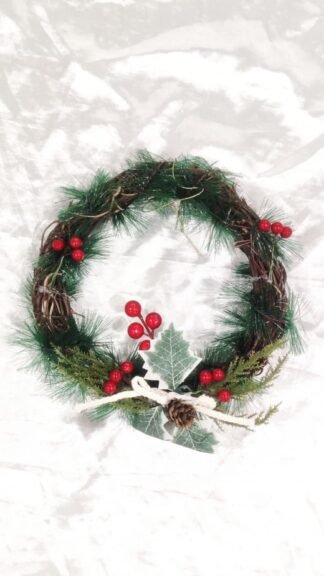 Festive Christmas Wall Wreath - 9 Inch