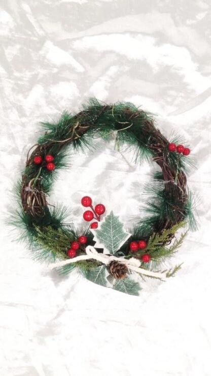 Festive Christmas Wall Wreath - 9 Inch