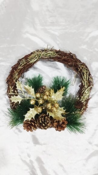 Full Christmas Wreath Decor - 9 Inch Diameter