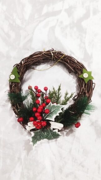 Full Christmas Wreath Decor - 9 Inch Diameter