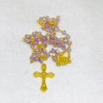 4 MM Lavender Colored Crystal Bead Chain  Rosary