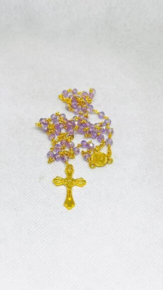 Buy 4 MM Lavender Colored Crystal Bead Chain Rosary