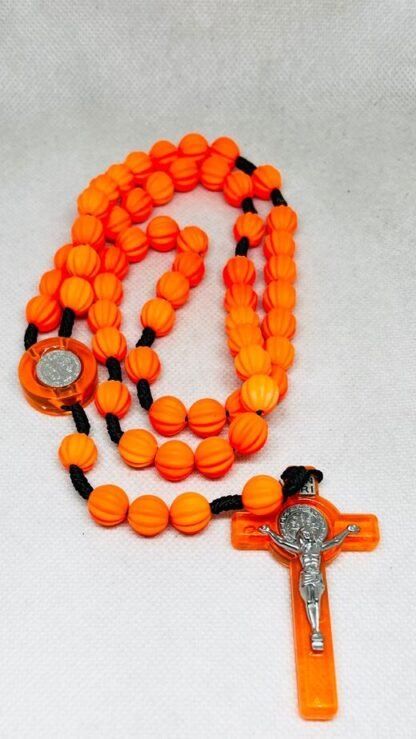 10 MM Fluorescent Orange Rosary