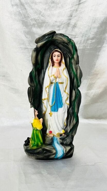 12 Inch Poly Marble Grotto Mary Statue