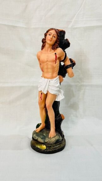12 Inch Poly Marble St Sebastian Statue