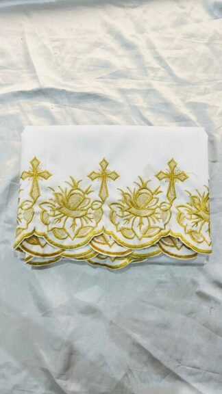 2.5 Meter Gold color Thread Embroidered Altar Cloth
