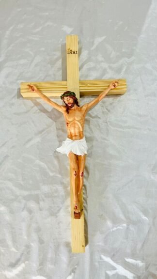 3 Feet Poly Marble Figurine with Wooden Crucifix