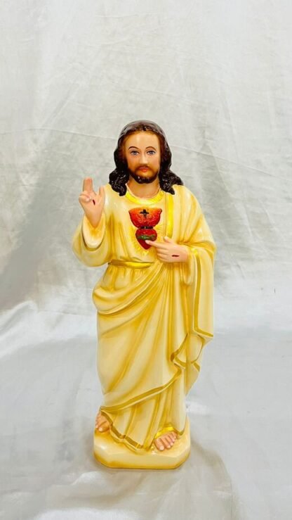 18.5 Inch Fiber Sacred Heart Jesus Statue