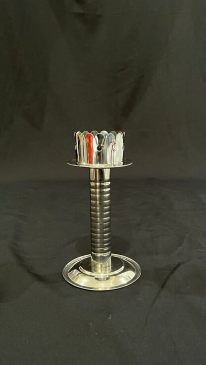 7 Inch Silver Plated Steel Candle Stand