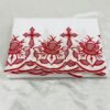 2 Meter Red color Thread Embroidered Altar Cloth