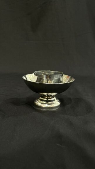 5 Inch Silver Plated Steel Candle Stand