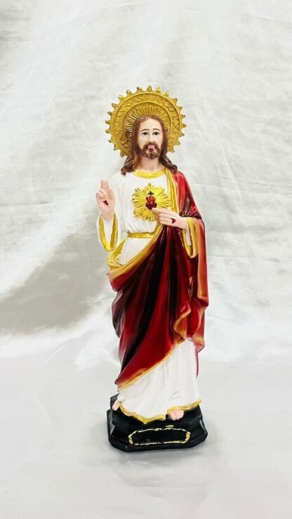 13 Inch Poly Marble Sacred Heart Statue