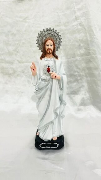 Shop 13 Inch Poly Marble Sacred Heart Statue