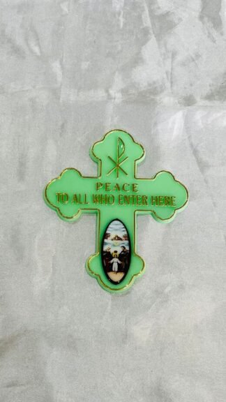 Jesus Fluorescent Green Colored Door Sticker 6*5 Inch