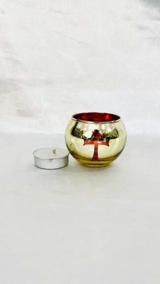 2.5 Inch Golden Shaded Candle Stand