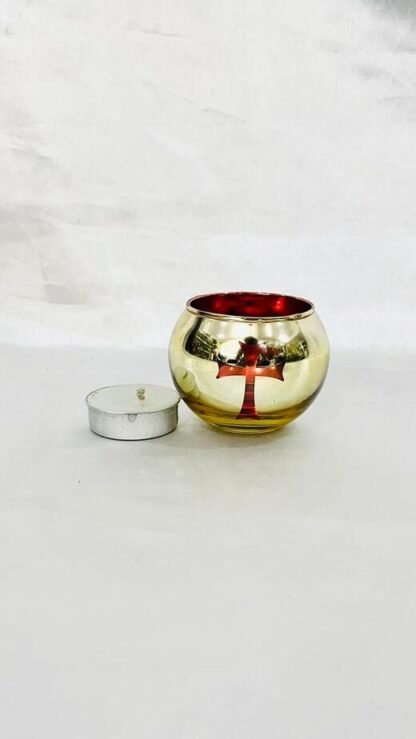 2.5 Inch Golden Shaded Candle Stand