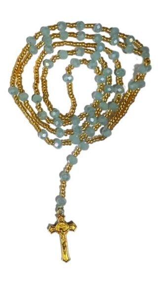 4 F Colored Crystal Bead Thread Rosary