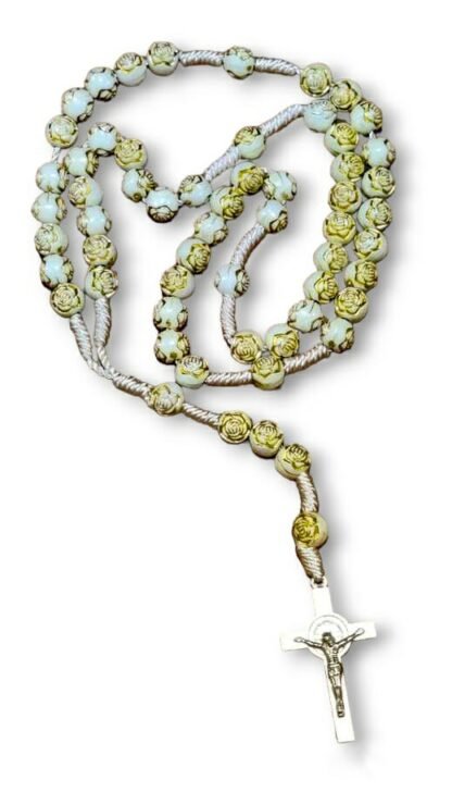 8 MM Flower Beads Thread Rosary