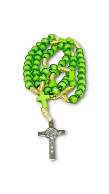 8 MM Green Colored Thread Rosary