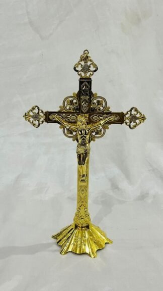13 Inch Elegant Gold Plated Crucifix