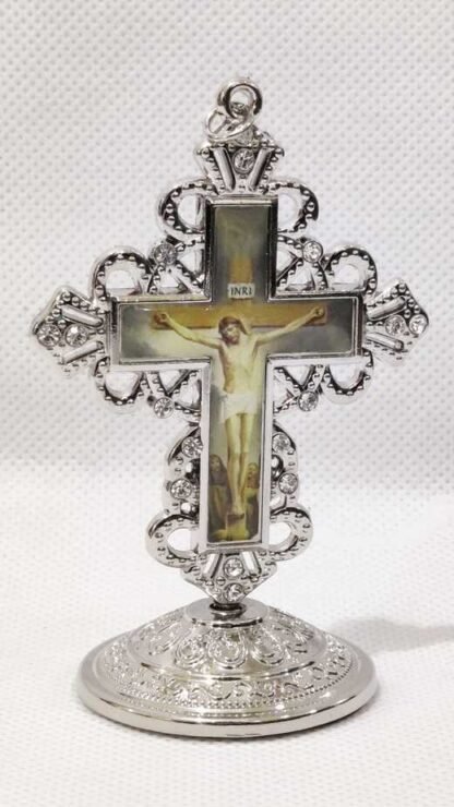 Sliver Plated Car Cross - 4 Inch