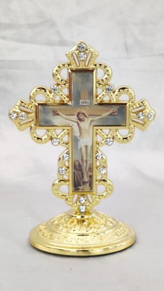 Gold Plated Car Cross - 4 Inch