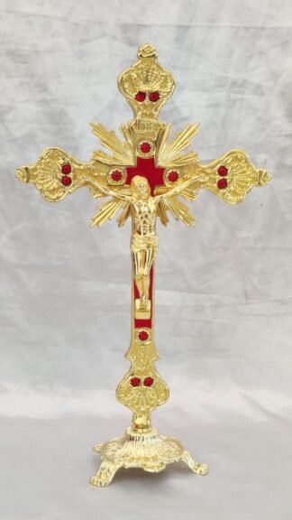 Elegant Gold Plated Crucifix - 12 Inch