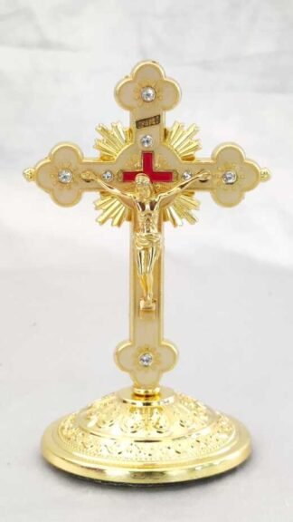 Golden Plated Car Dashboard Cross - 3.5 Inch