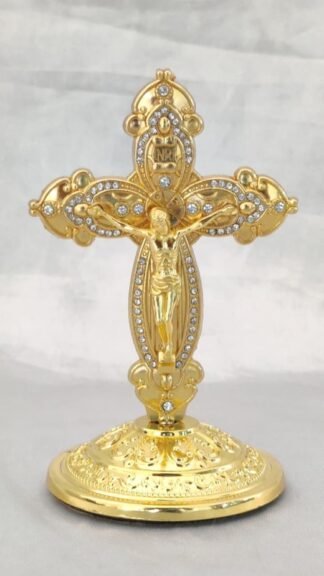 Gold Plated Car Cross - 3.5 Inch