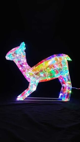 16 Inch Transparent LED Standing Small Reindeer