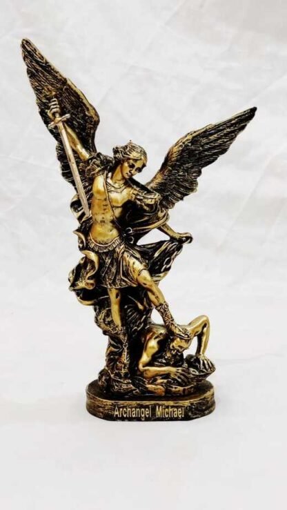 12 Inch ST. Michael Italian Poly Marble Statue