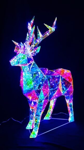 Transparent LED Standing Reindeer For Christmas Decoration - 14x30 Inch