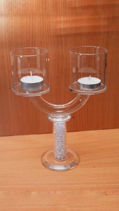 8.5 Inch Elegant Crystal Candle Stand