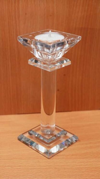 6 Inch Elegant Crystal Candle Stand