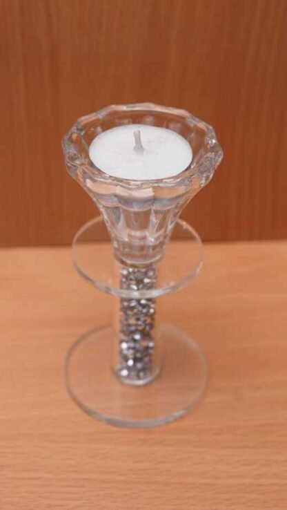 4.5 Inch Elegant Crystal Candle Stand