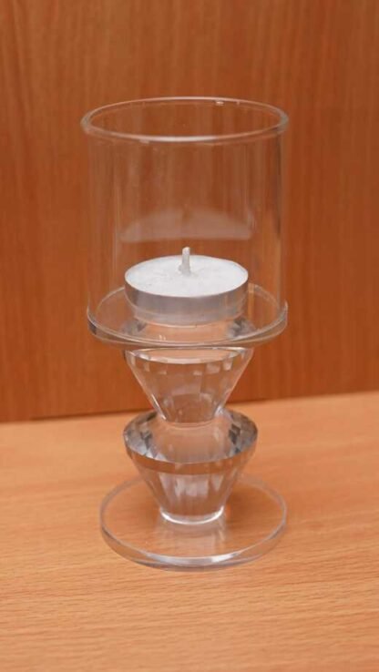 5 Inch Elegant Crystal Candle Stand