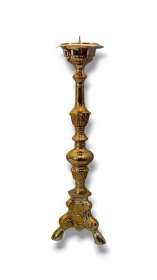 2 Feet Gold Plated Brass Candle Stand