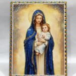 Poly Marble Mother Mary Stand Statue – 8×6 Inch