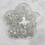 Gleaming Crystal Rosary with Ornate End Caps – 8mm
