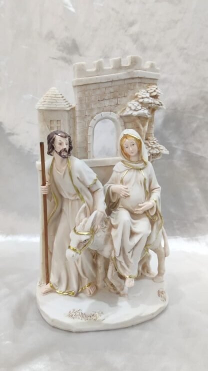 Poly Marble Holy Family Tabletop Statue - 10.5 Inch