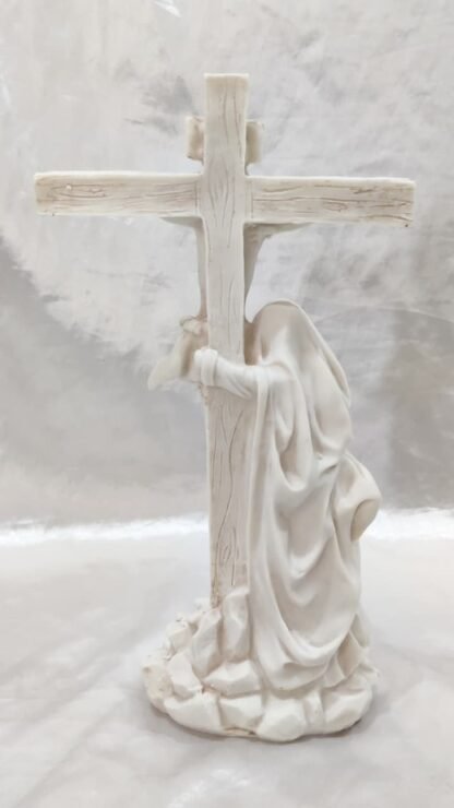 Poly Marble Cross Figurine - 11.5 Inch - Image 3