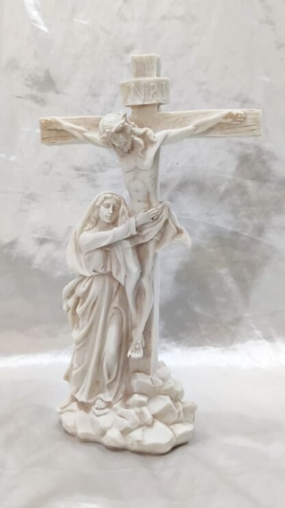 Poly Marble Cross Figurine - 11.5 Inch - Image 2