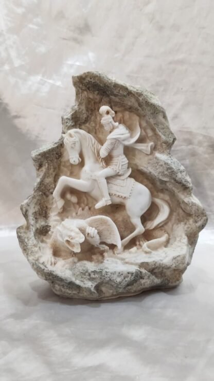 St George Poly marble Statue - 9.5 Inch - Image 3