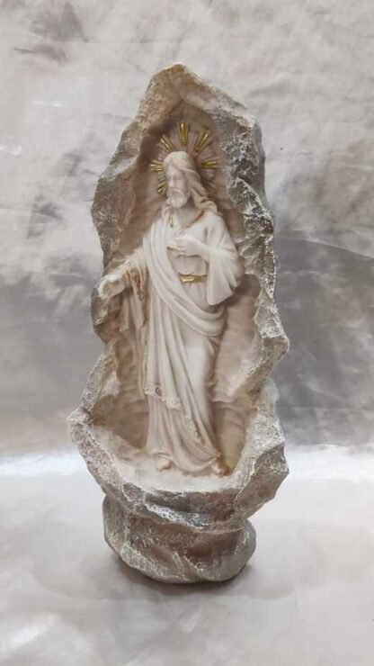 Poly Marble Sacred Heart Statue - 10 Inch - Image 4