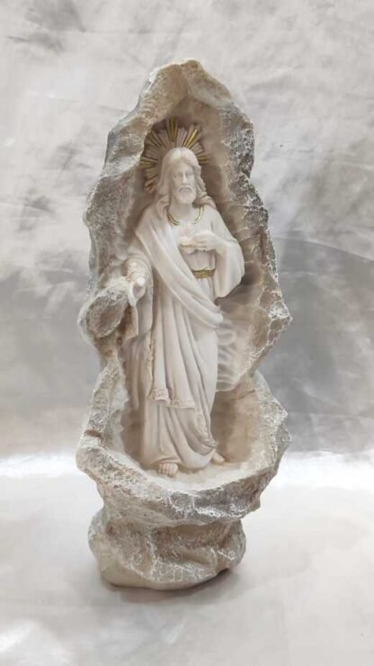 Poly Marble Sacred Heart Statue - 10 Inch - Image 3