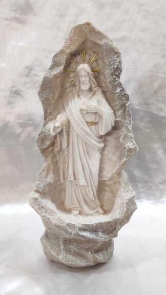 Poly Marble Sacred Heart Statue - 10 Inch