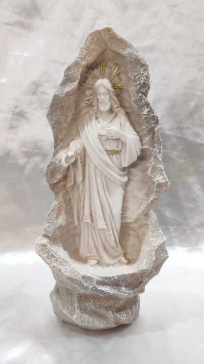 Poly Marble Sacred Heart Statue - 10 Inch